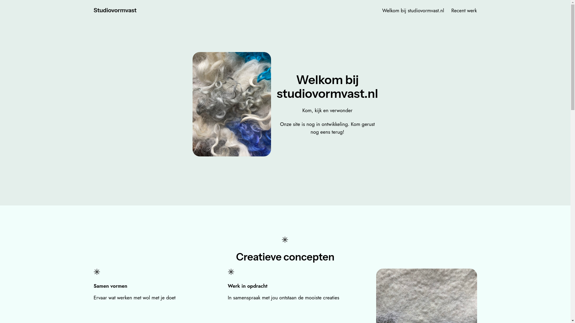 website screenshot of https://studiovormvast.nl/