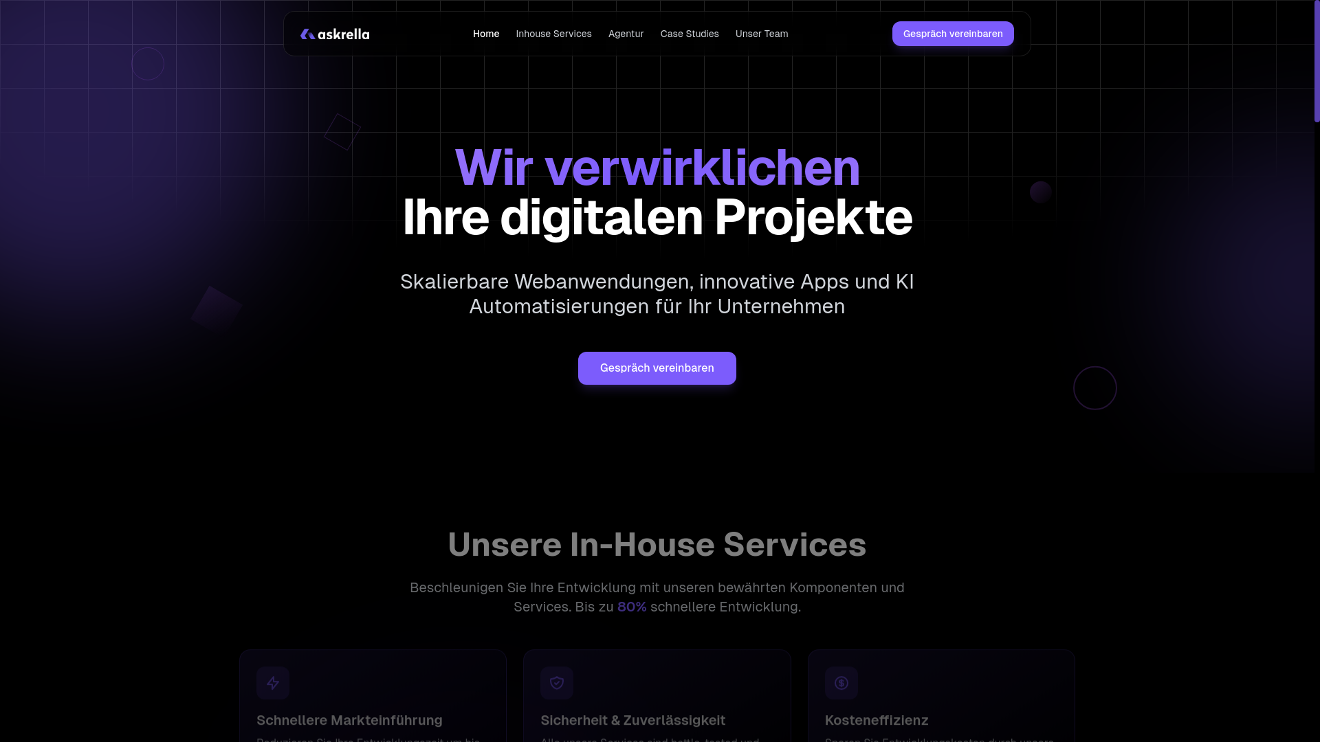 website screenshot of https://askrella-landingpage.pages.dev/