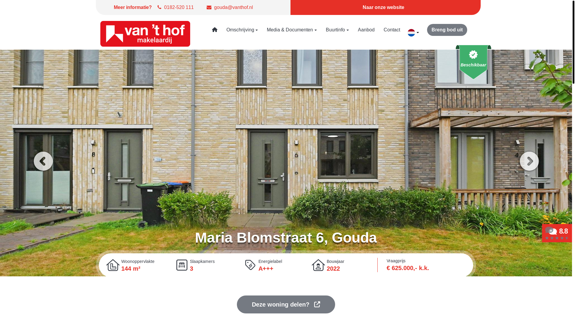 website screenshot of https://mariablomstraat6.nl/