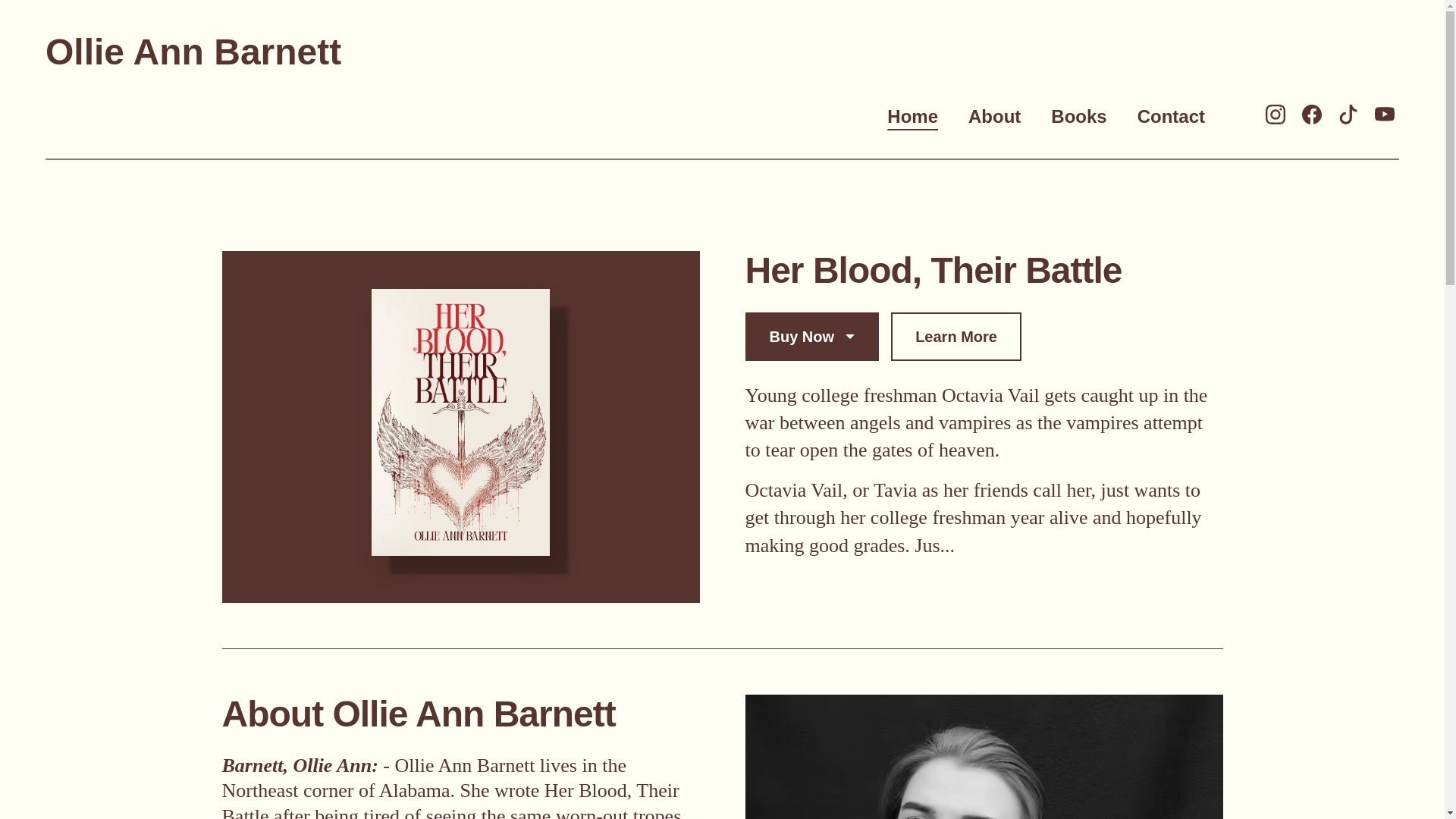 website screenshot of https://ollieannbarnettauthor.com/