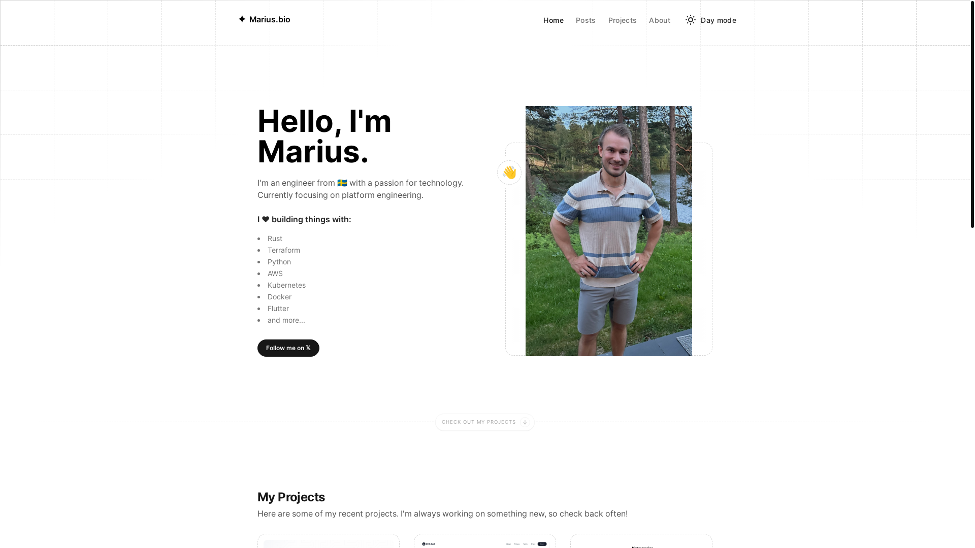 website screenshot of https://marius-bio.pages.dev/