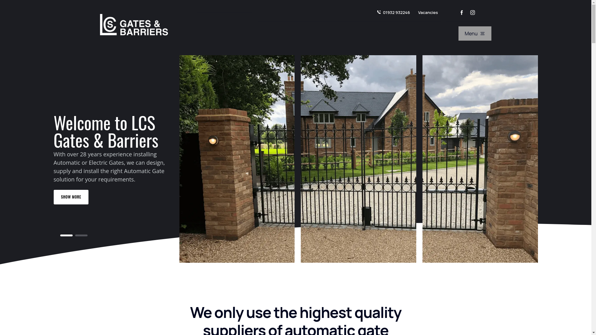 website screenshot of https://lcsgatesandbarriers.co.uk/