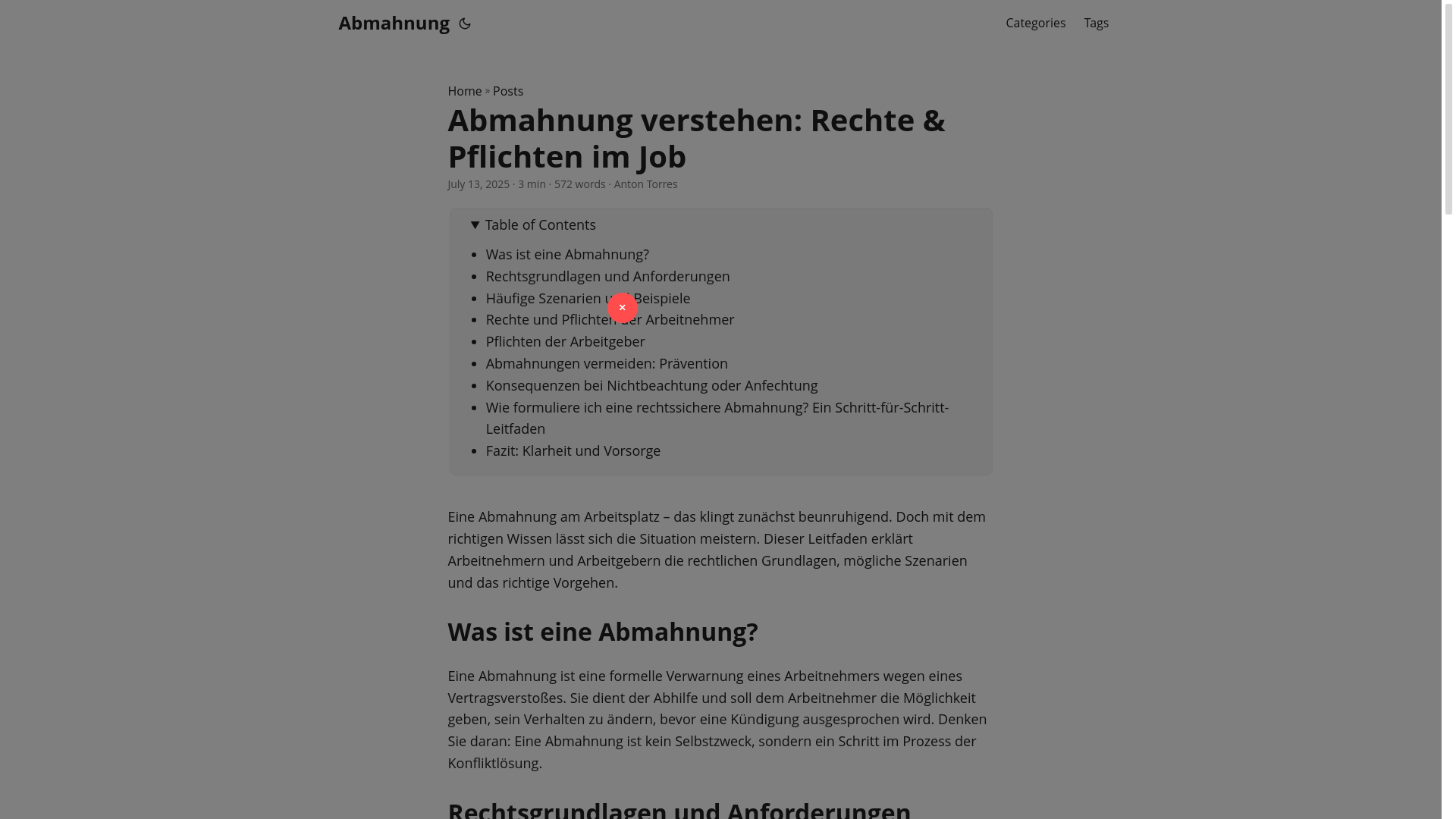 website screenshot of https://abmahnung20250721.pages.dev/