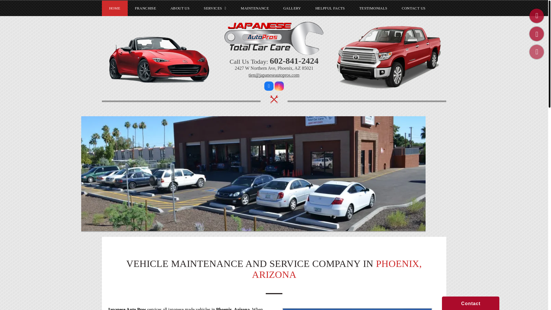 website screenshot of https://japaneseautoprosaz.com/