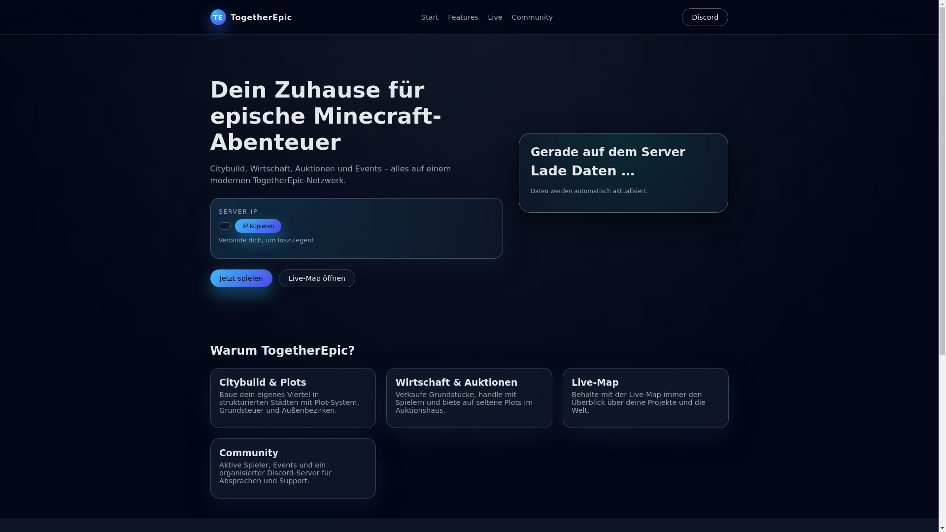 website screenshot of https://telanding.pages.dev/