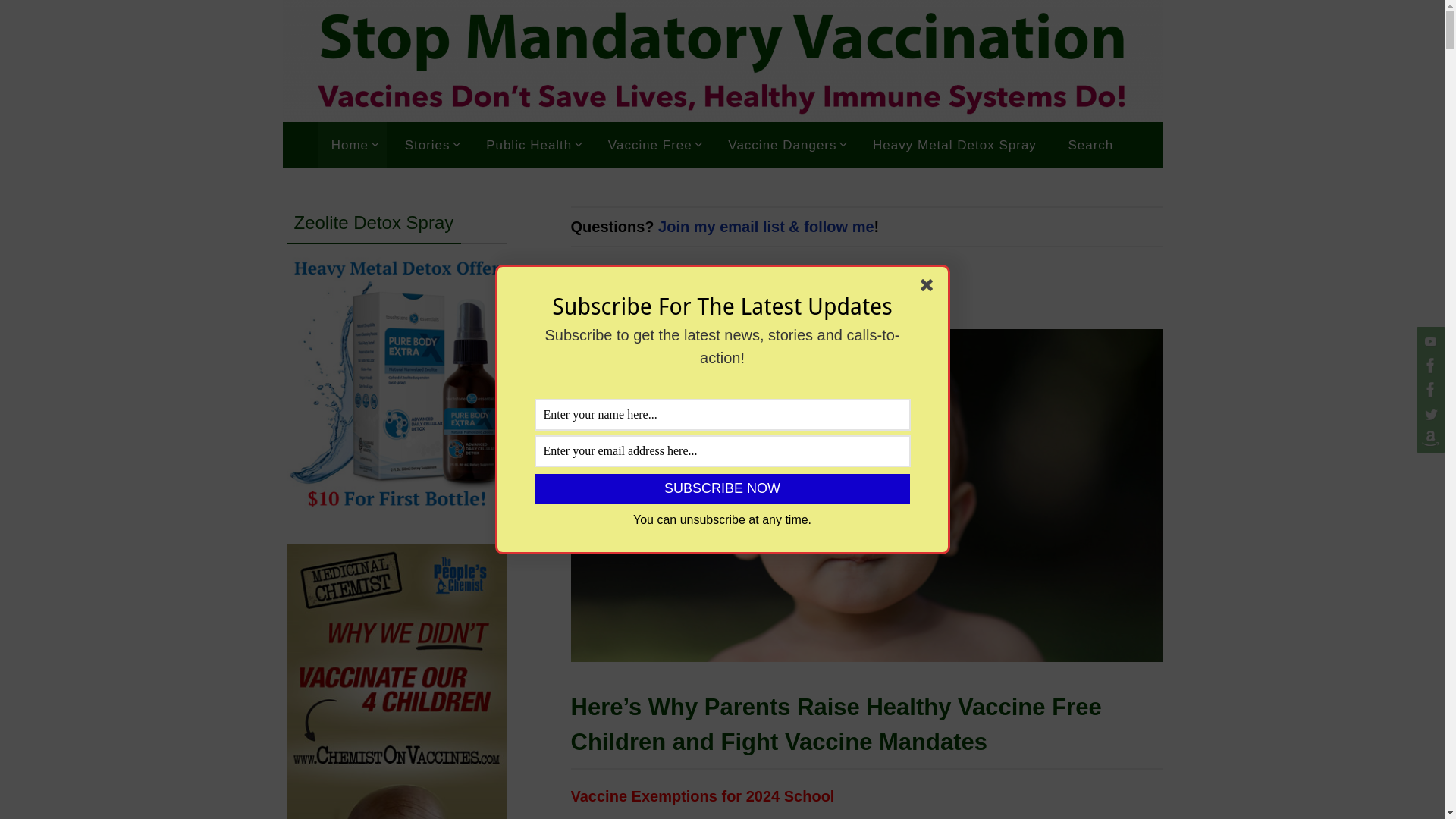 website screenshot of http://stopmandatoryvaccination.com