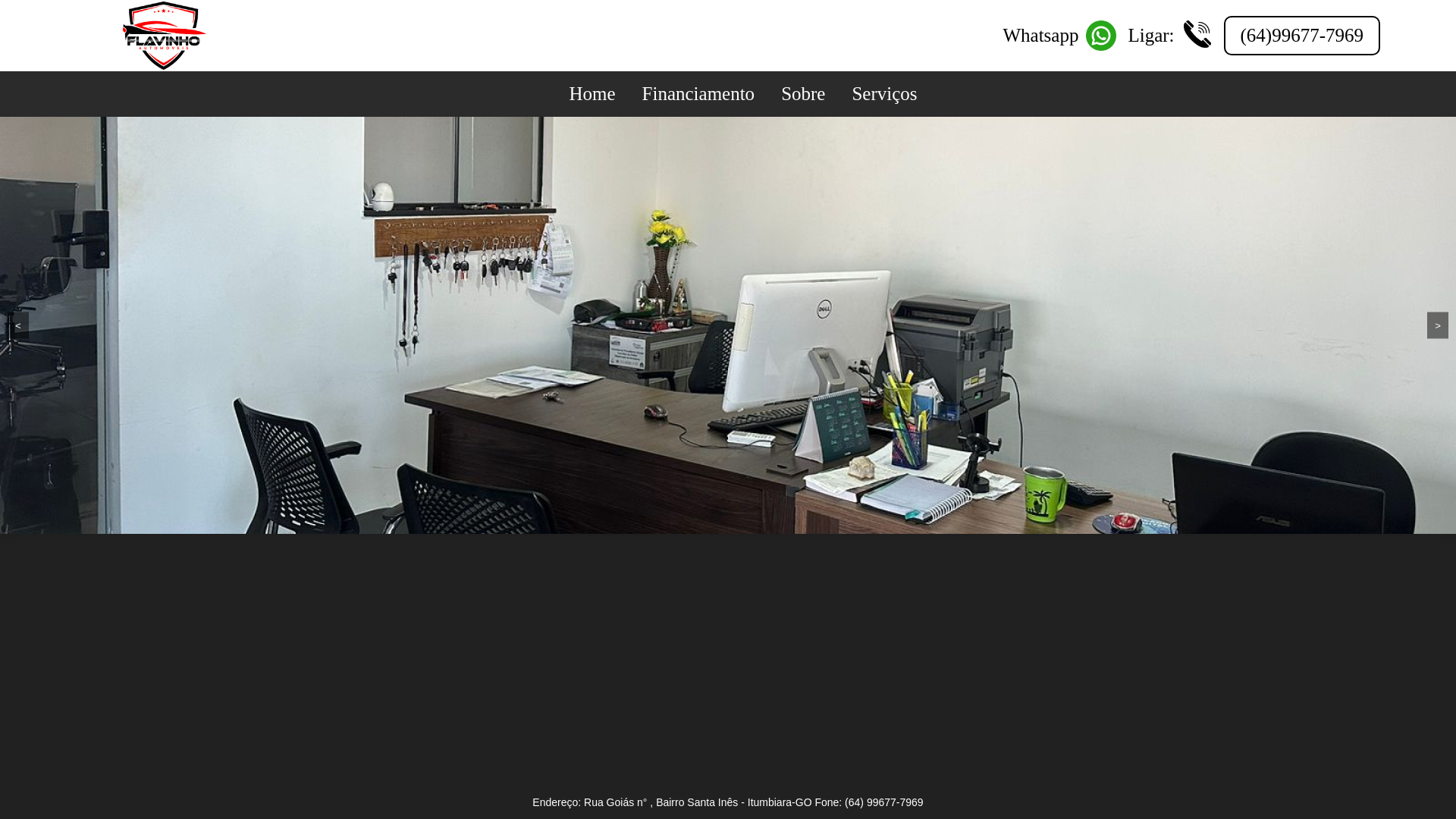 website screenshot of https://flavinhoautomoveis.com.br/