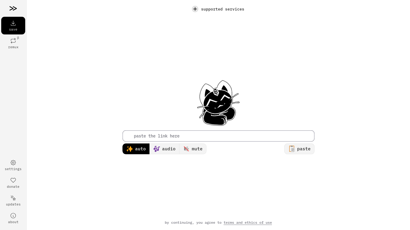 website screenshot of https://cobalt.tools/