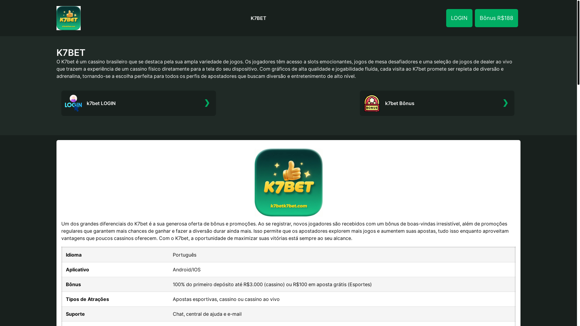 website screenshot of https://k7betk7bet.com/