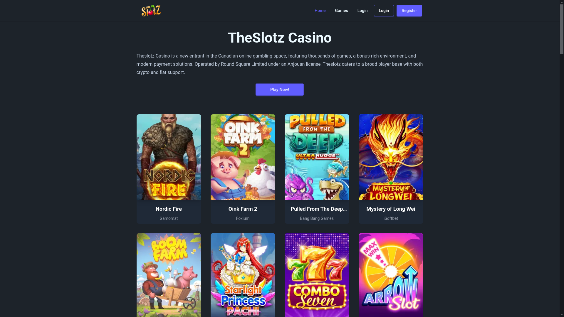 website screenshot of https://theslotzz-com.pages.dev/