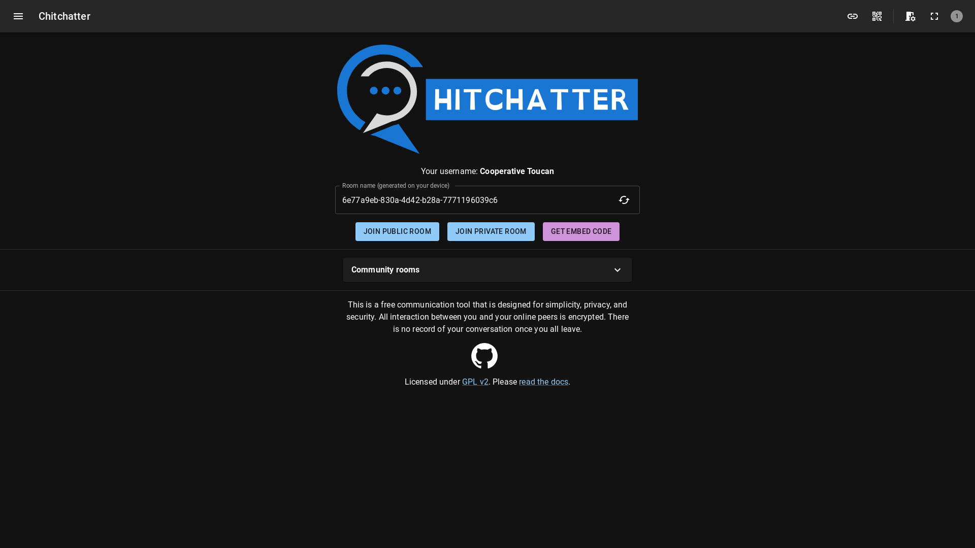website screenshot of https://chitchatter-chatroom.pages.dev/