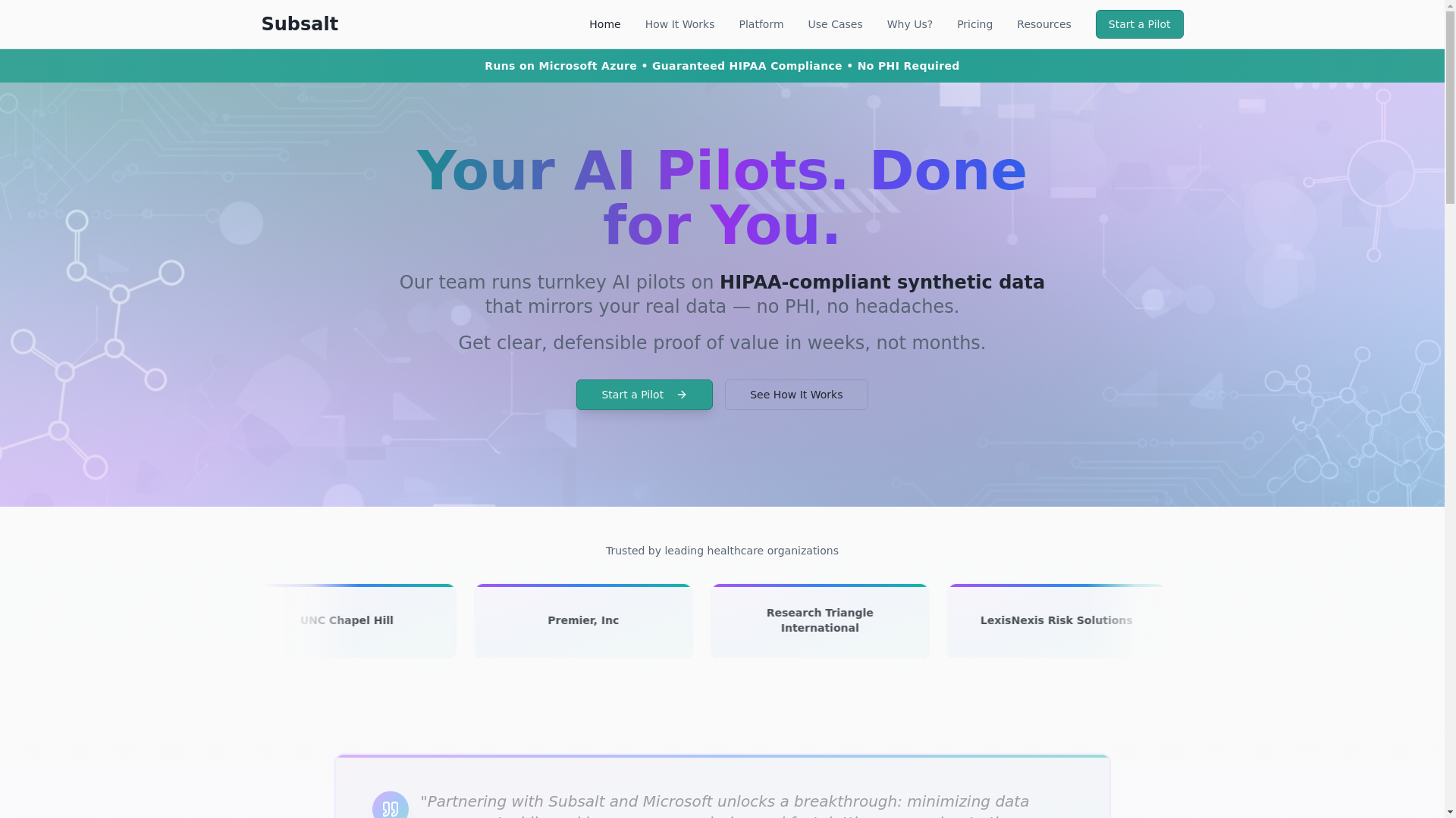 website screenshot of https://subsaltpilots.com/