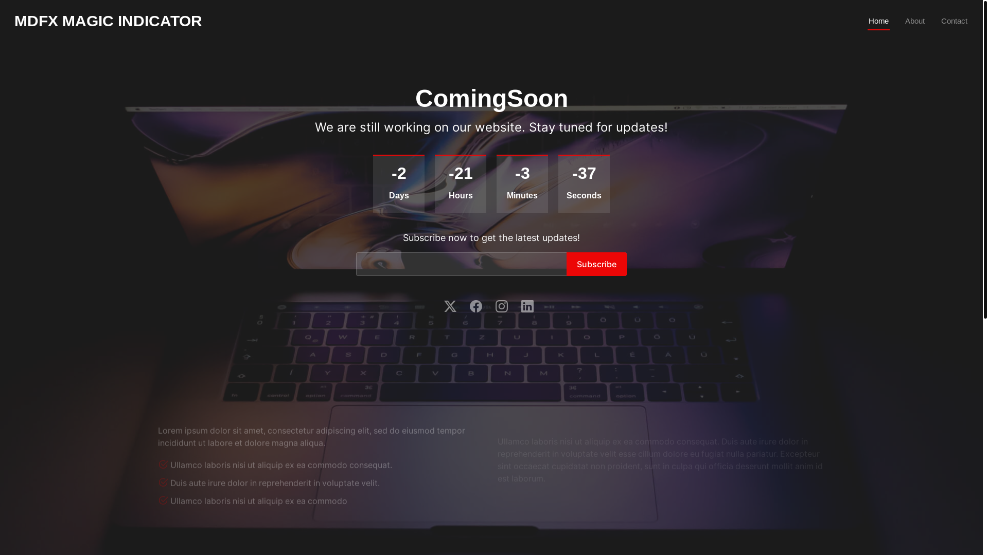 website screenshot of https://mdfxmagicindicator.com/