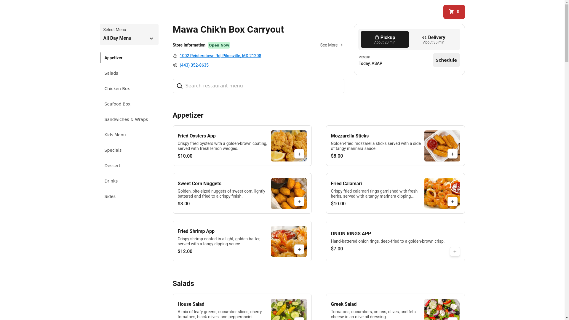 website screenshot of https://mawachikboxcarryout.com/