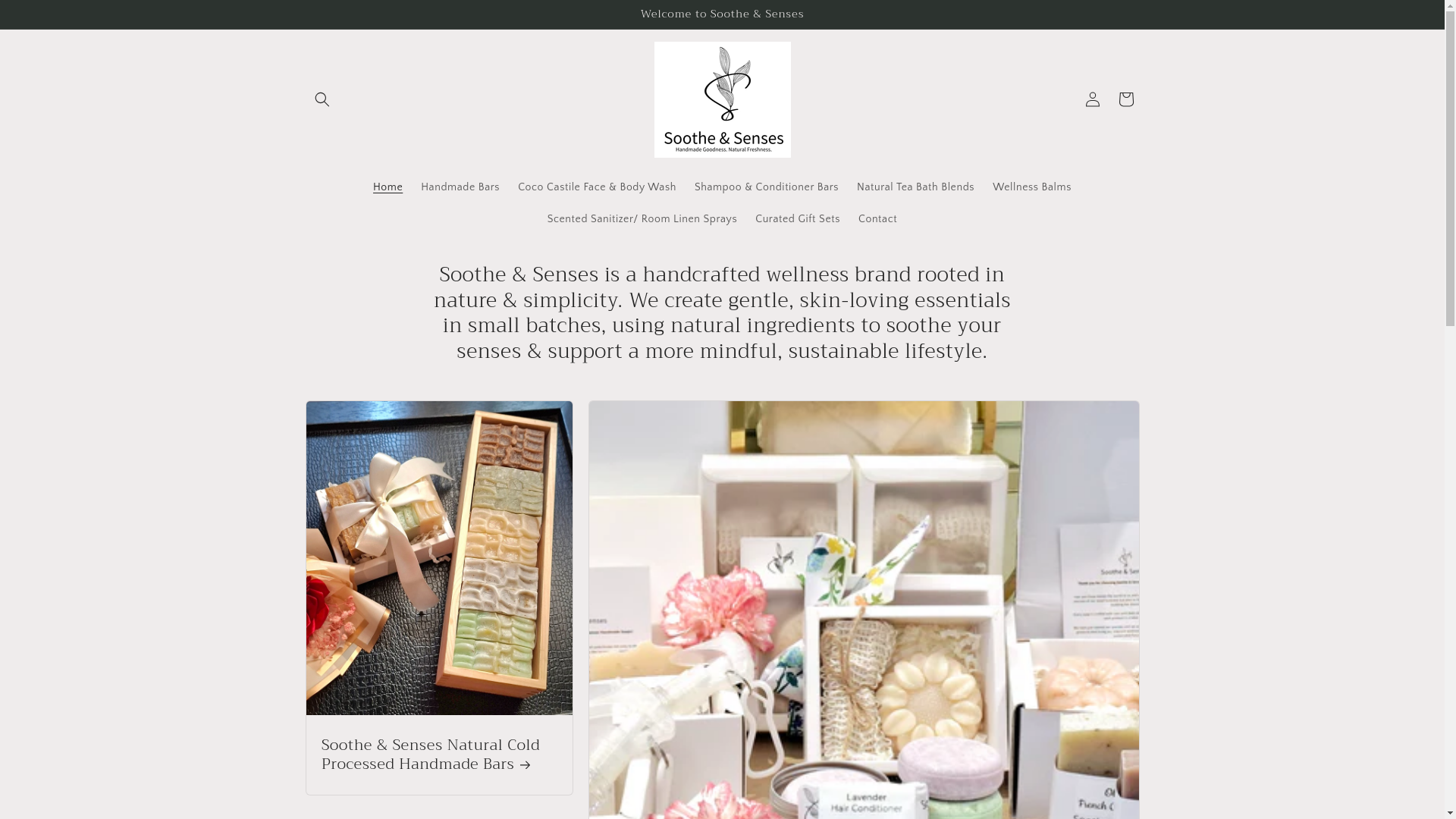 website screenshot of https://sootheandsenses.net/