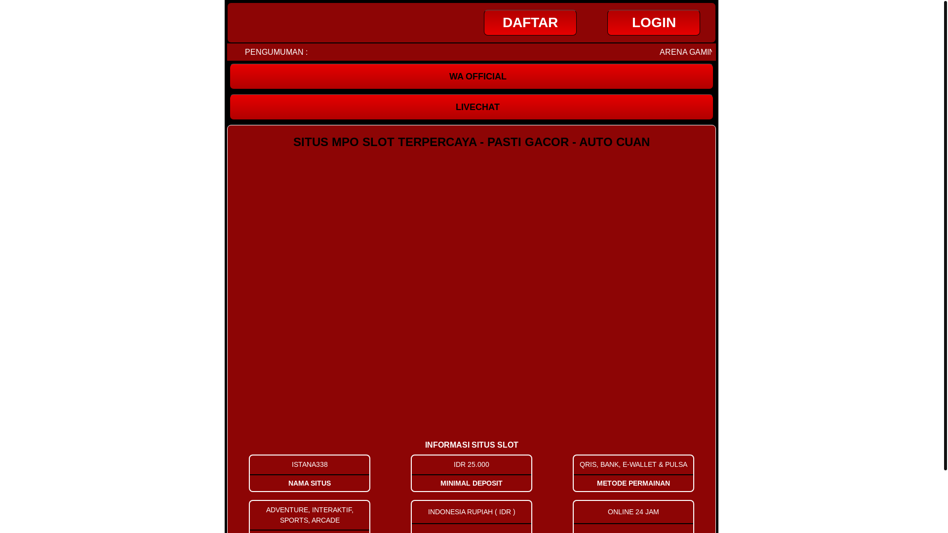 website screenshot of https://istana338seo.pages.dev/
