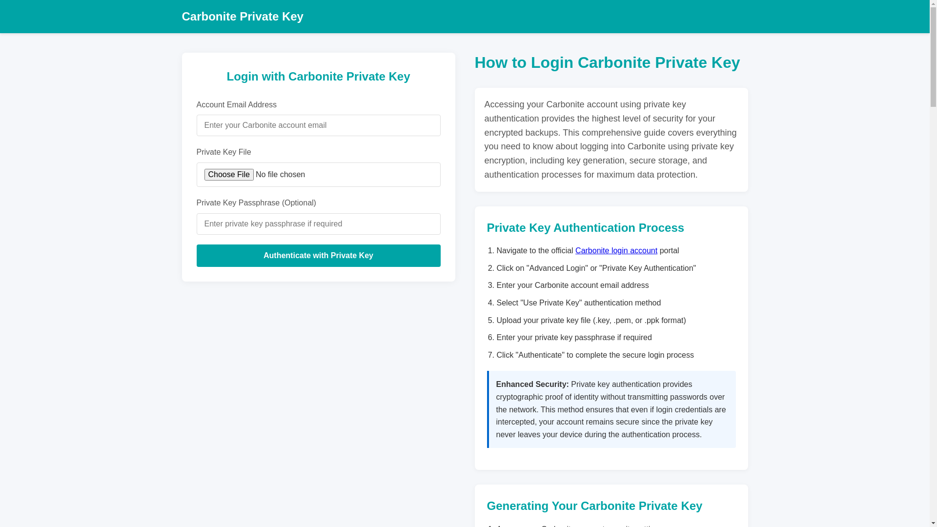 website screenshot of https://carboniteprivatekey.pages.dev/