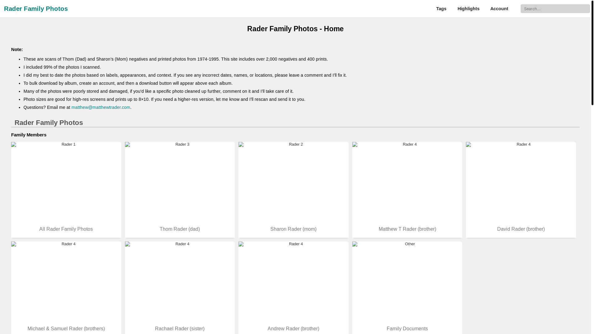 website screenshot of https://raderfamilyphotos.com/