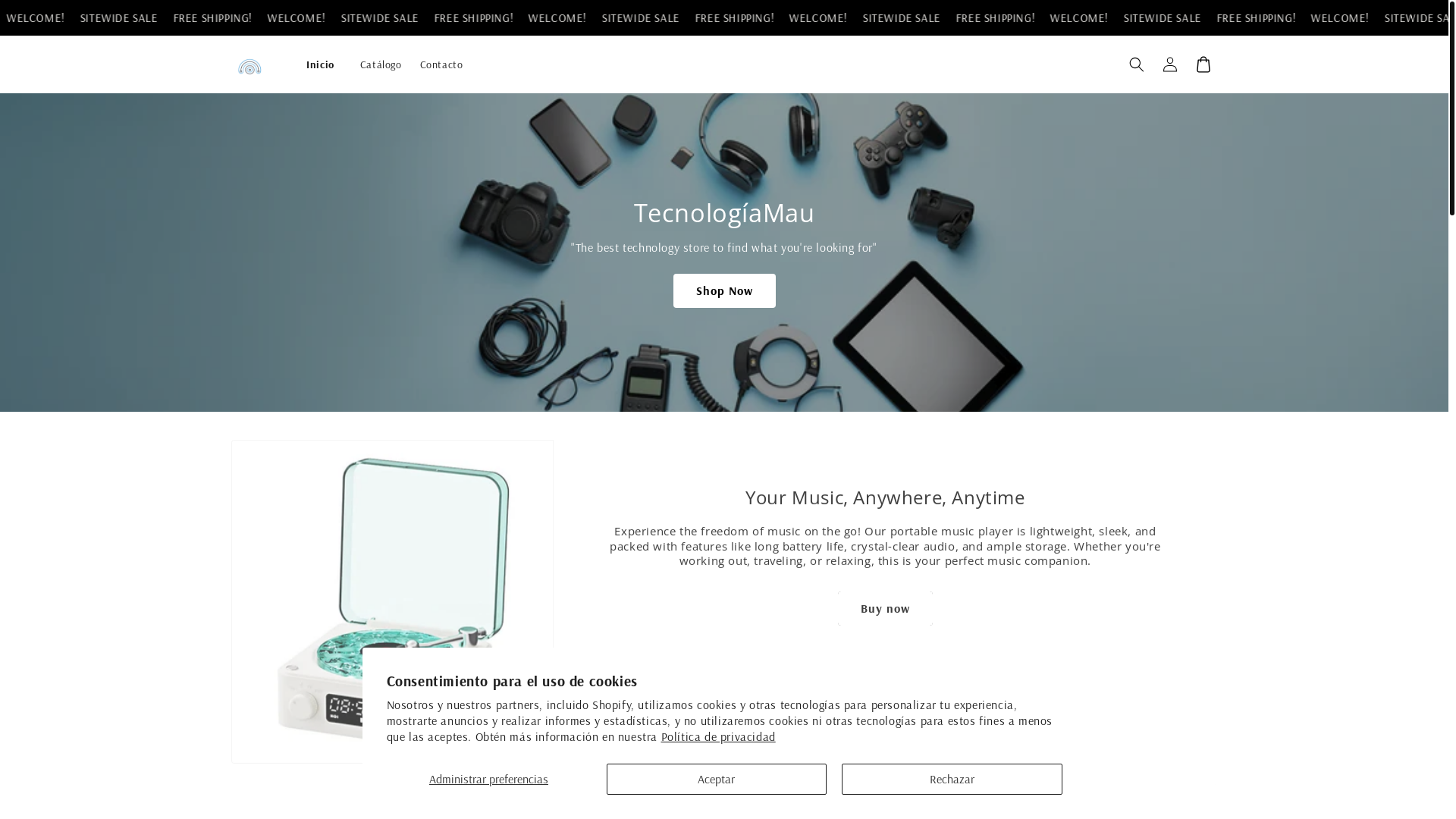website screenshot of https://tecnomau.com/