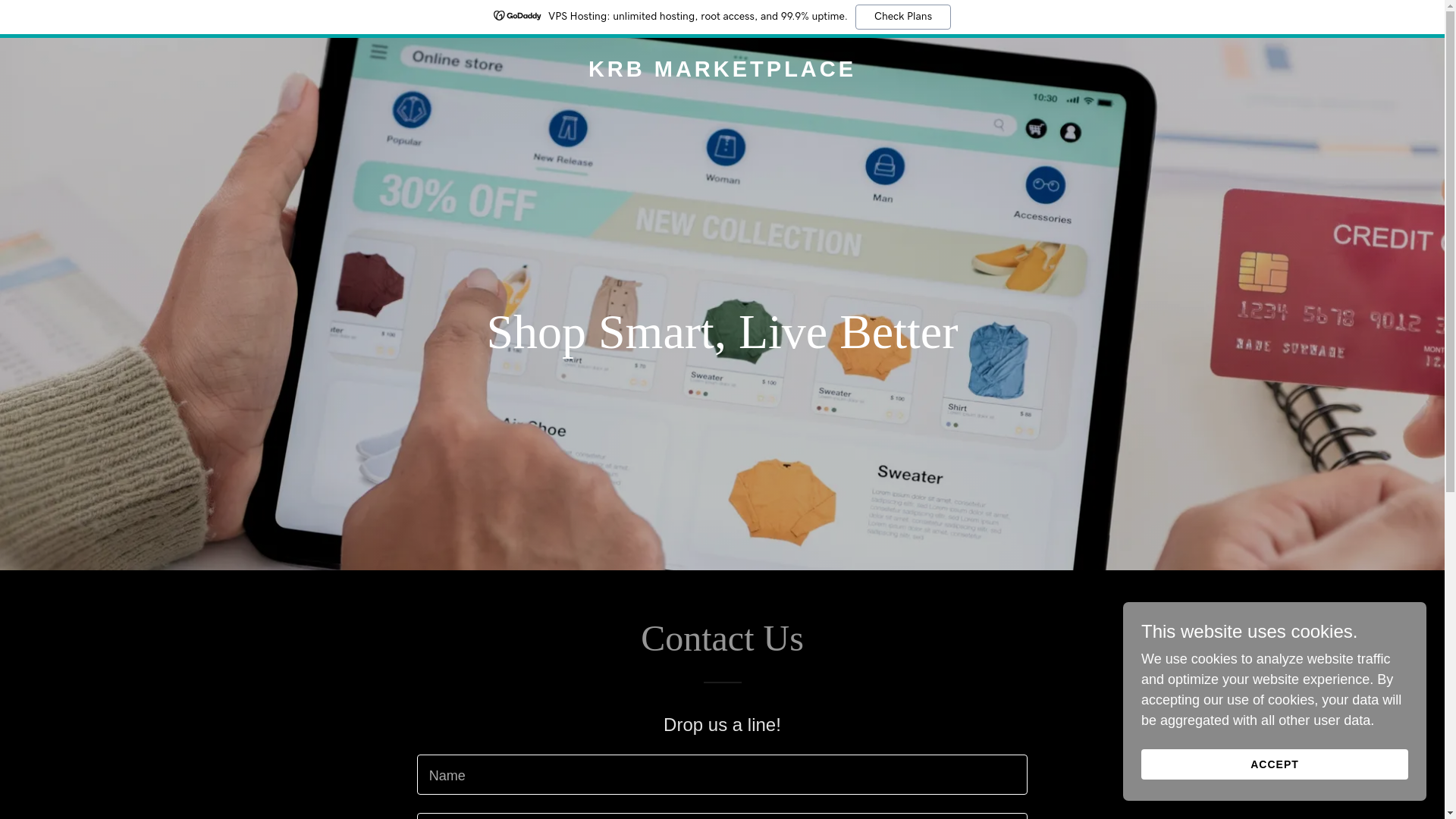 website screenshot of https://krbmarketplace.com/