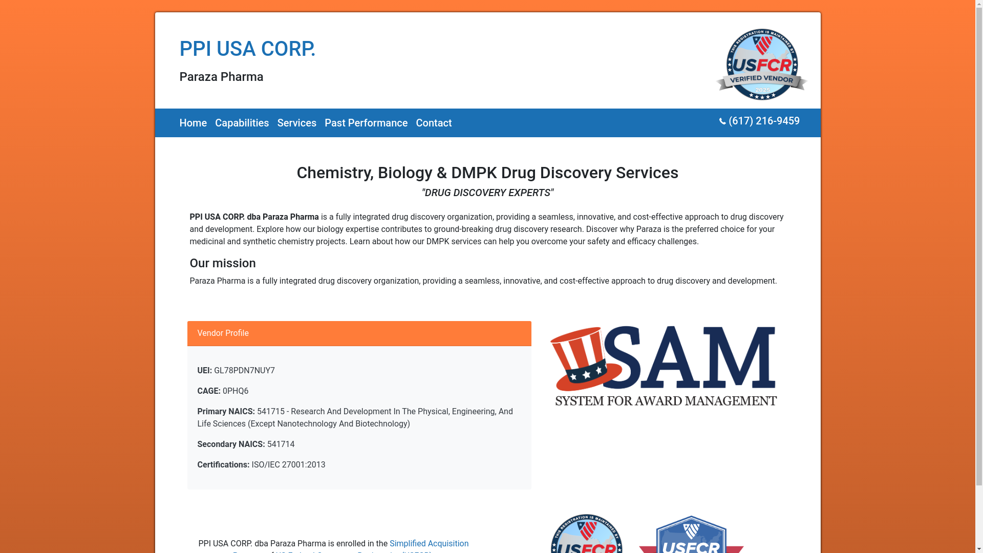 website screenshot of https://parazapharmagov.com/