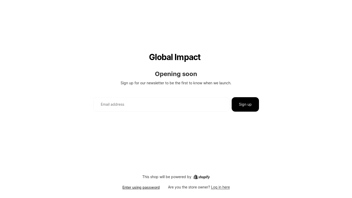 website screenshot of https://globalimpactbrand.com/