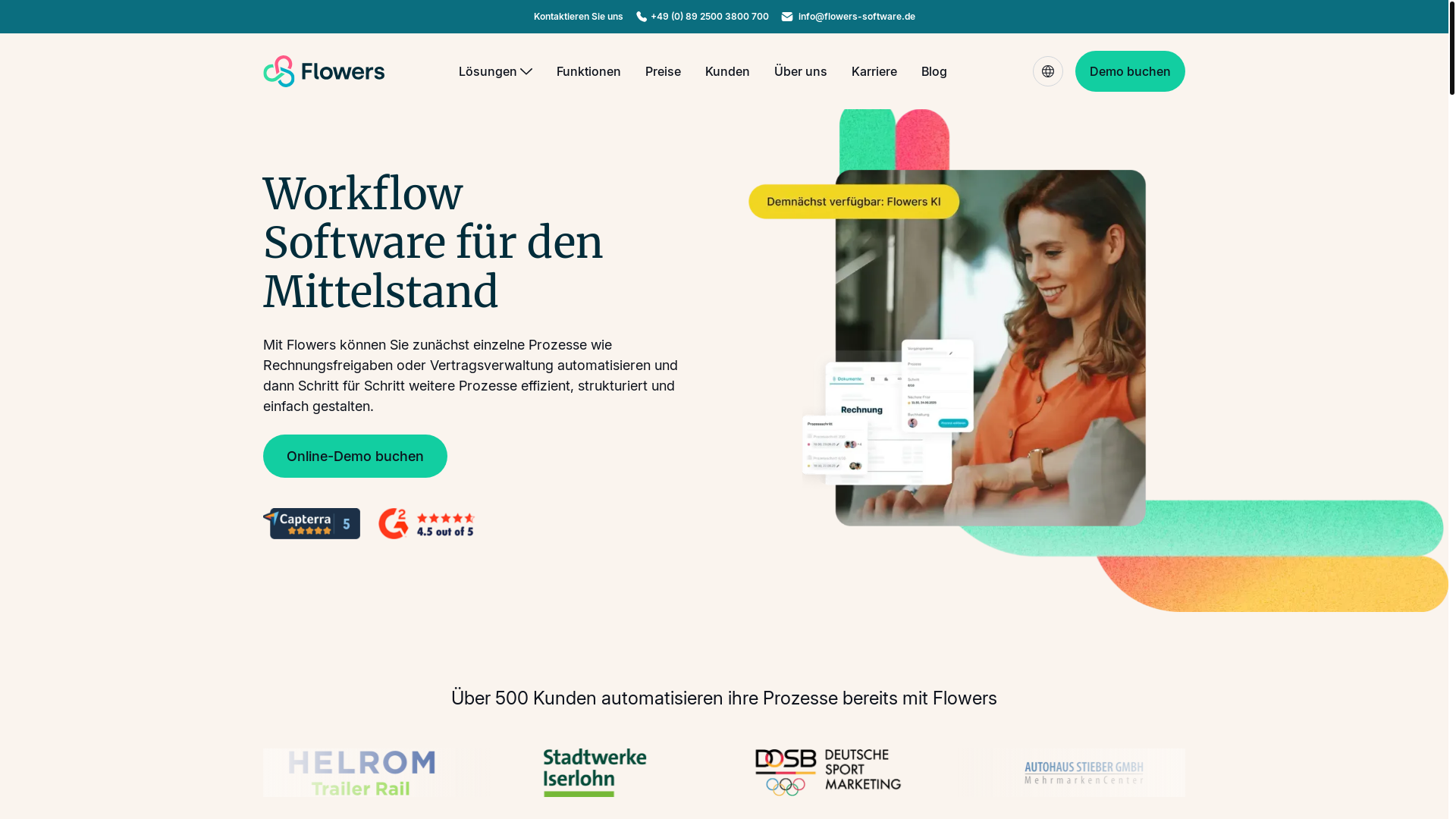 website screenshot of https://flowers-kontakt.de/