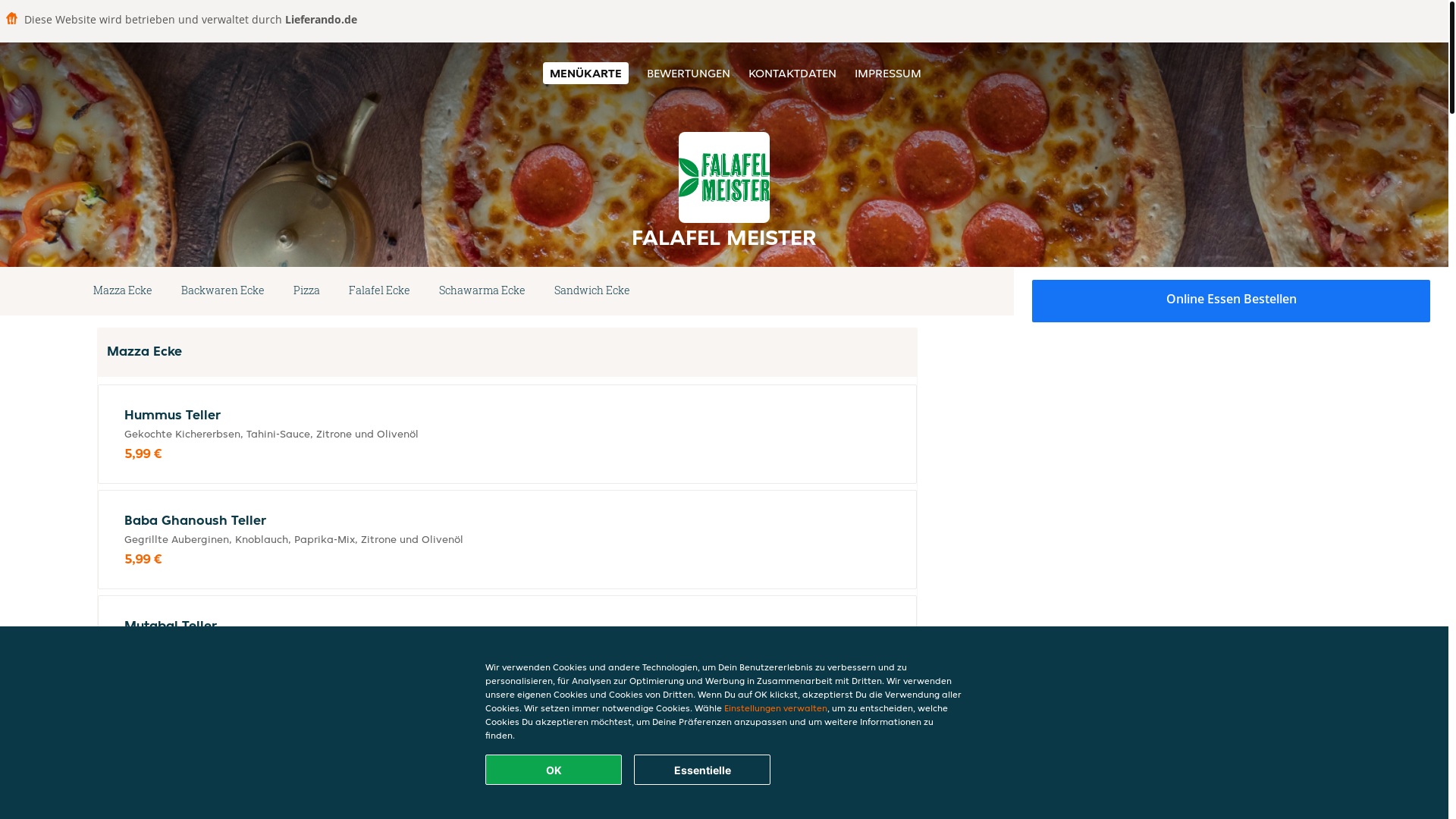 website screenshot of https://falafelmeister-hamburg.de/