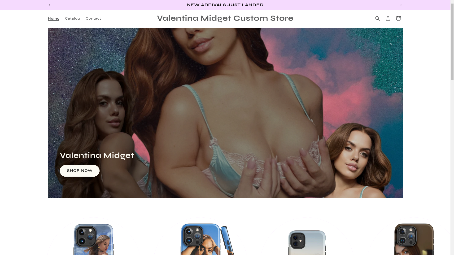 website screenshot of https://valentinamidget.store/