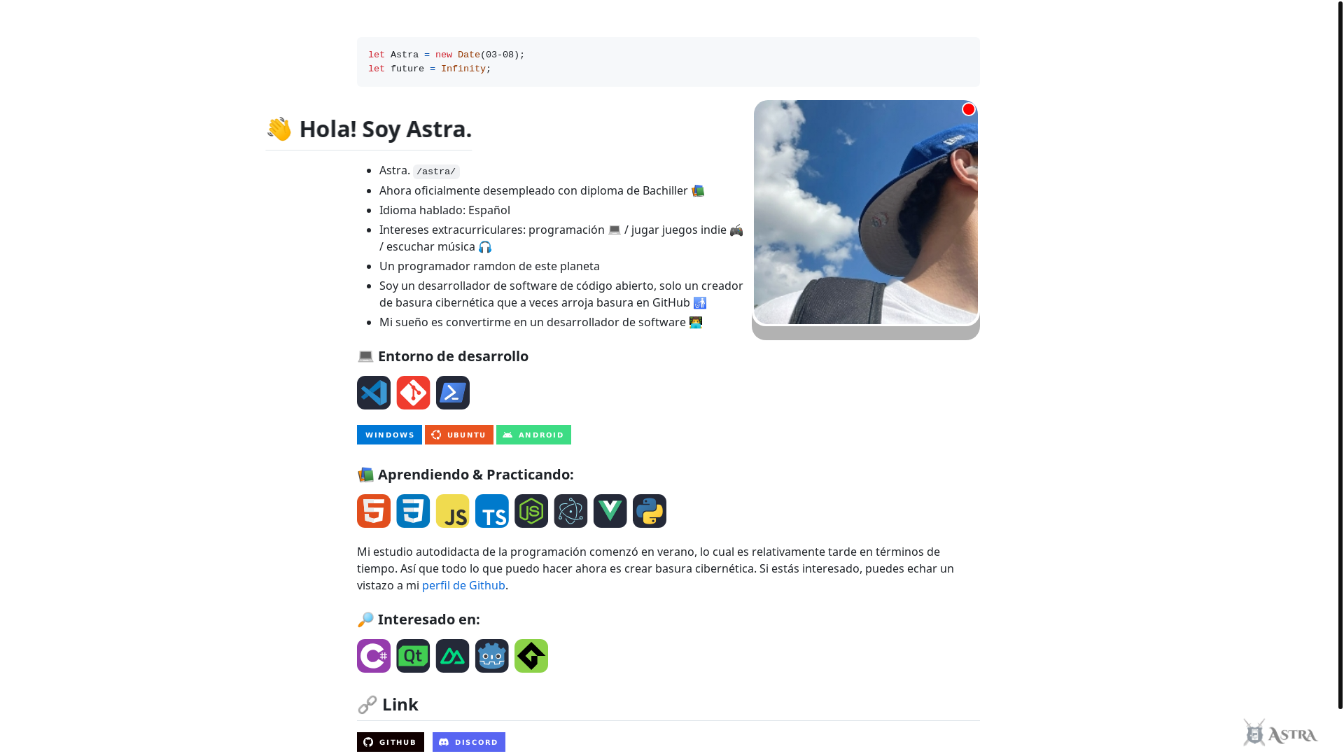 website screenshot of https://x3089.github.io/
