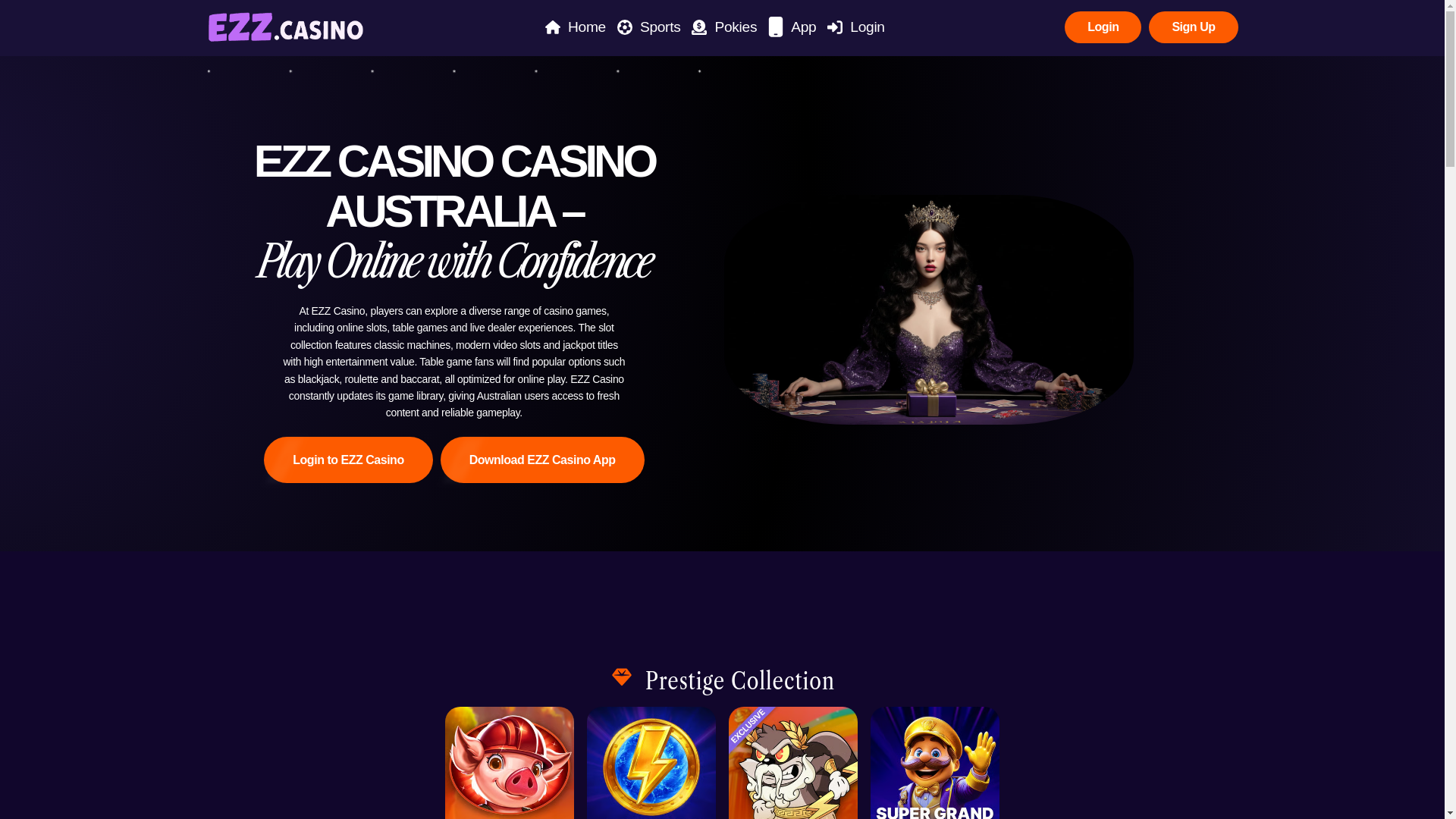 website screenshot of https://ezz-casino.com/