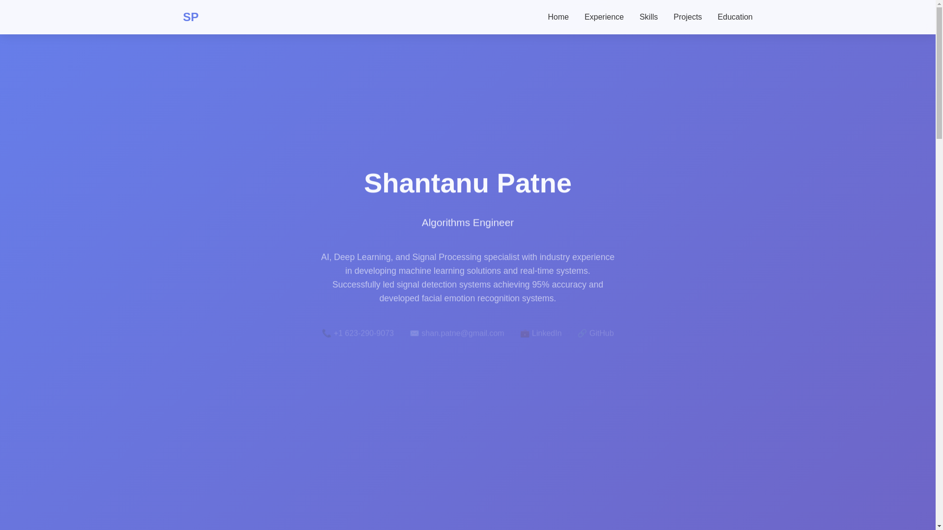 website screenshot of https://shantanupatne.com/