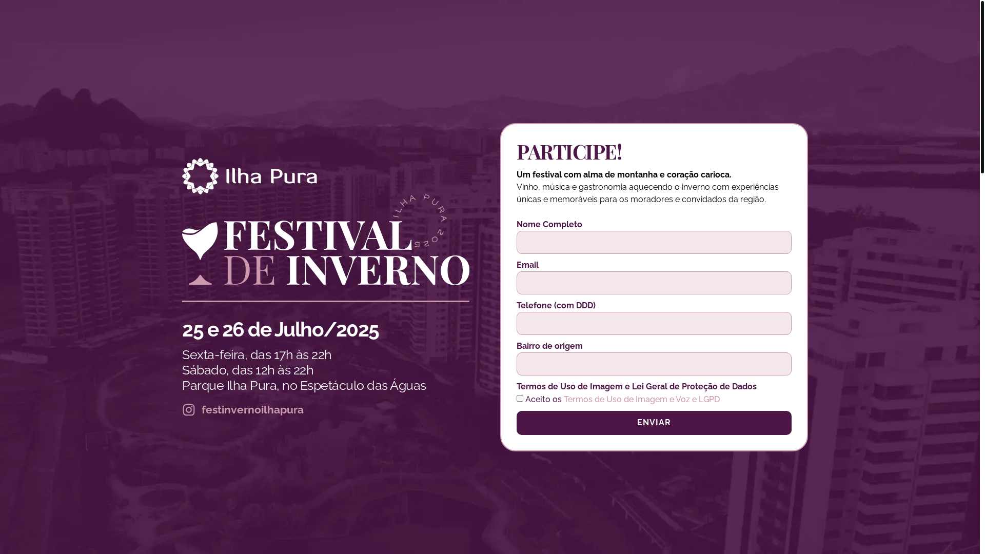 website screenshot of https://festivaldeinvernoilhapura.com/