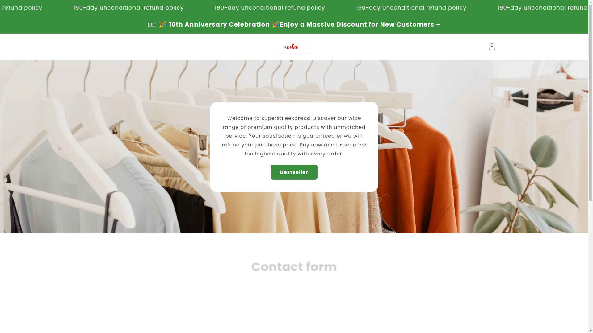 website screenshot of https://supersaleexpres.club/