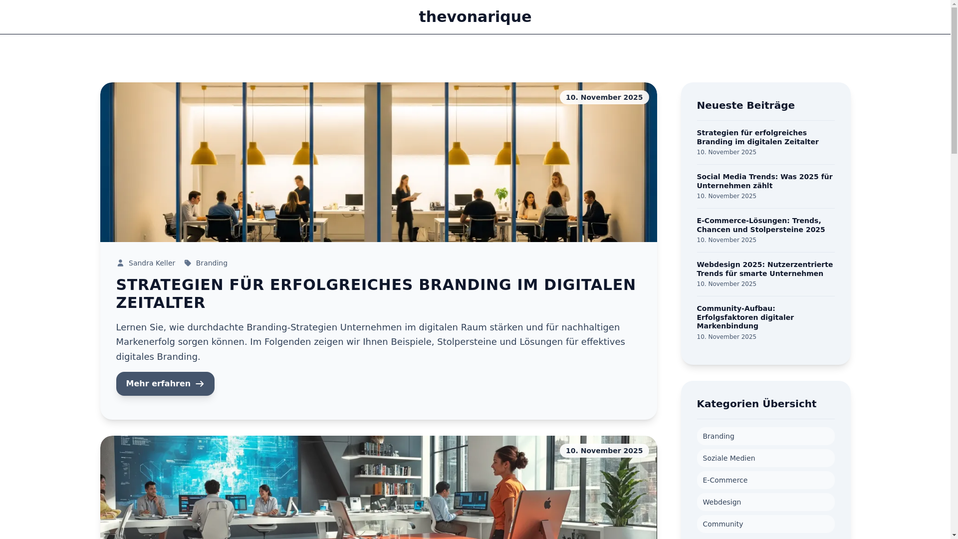 website screenshot of https://thevonarique.com/