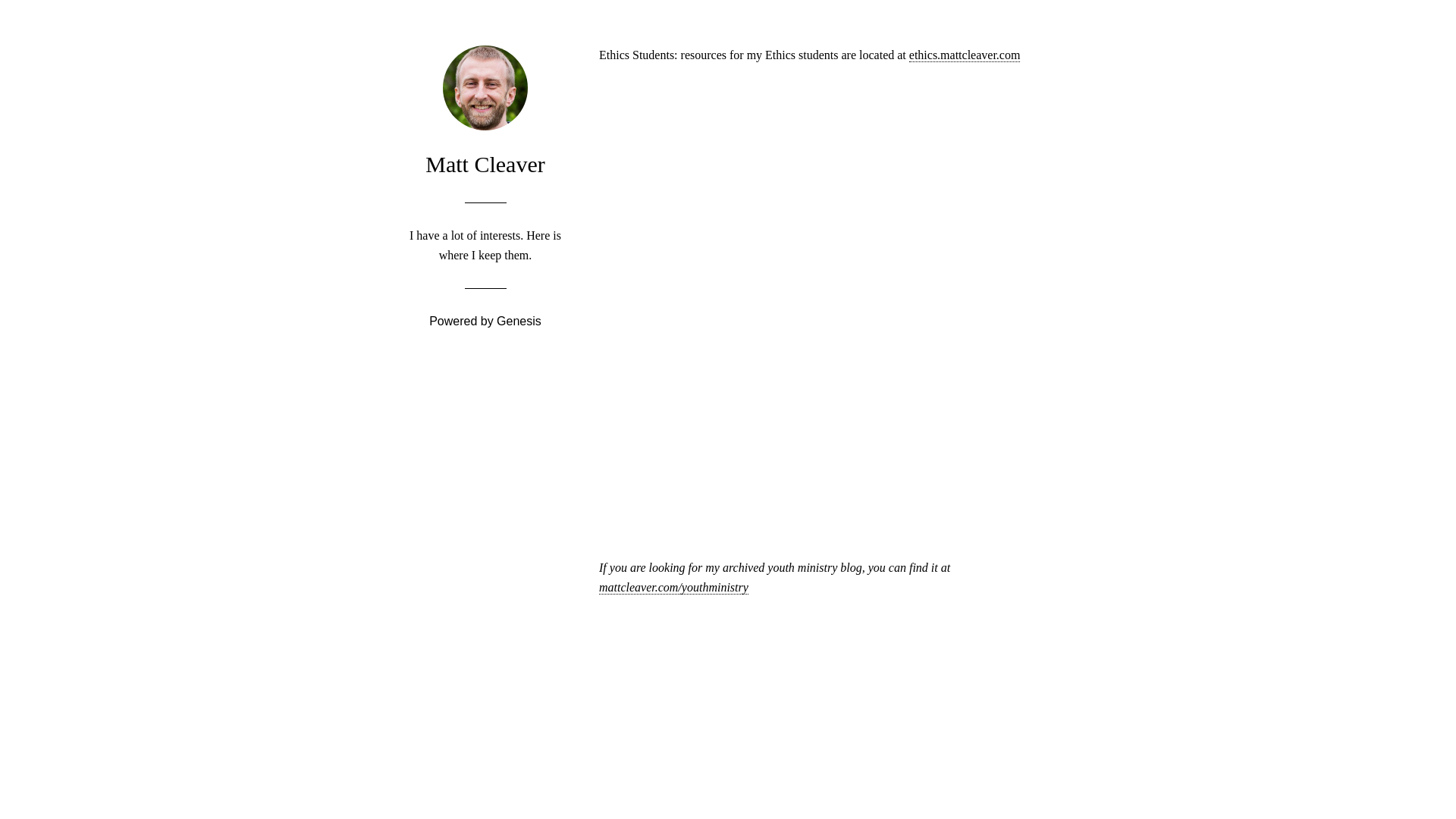 website screenshot of https://mattcleaver.pages.dev/