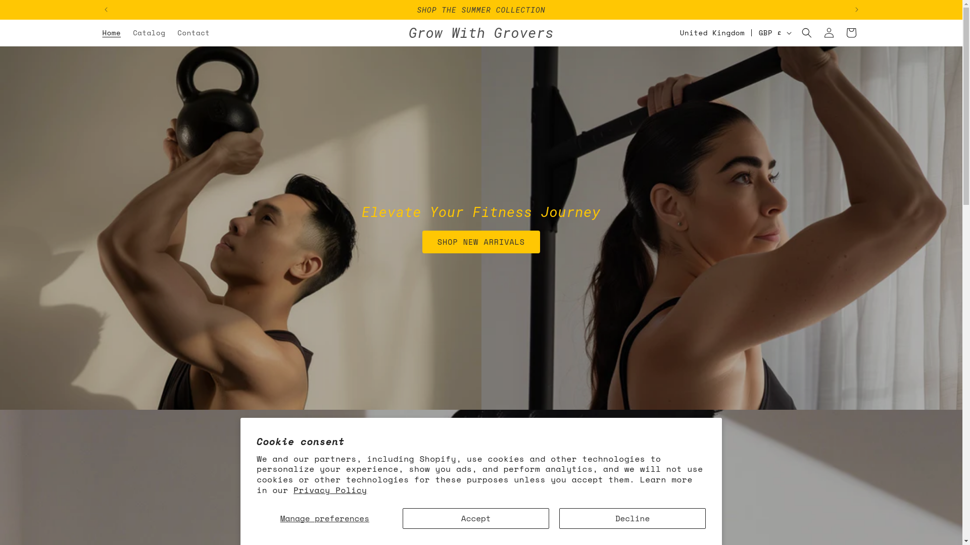 website screenshot of https://growwithgrovers.store/