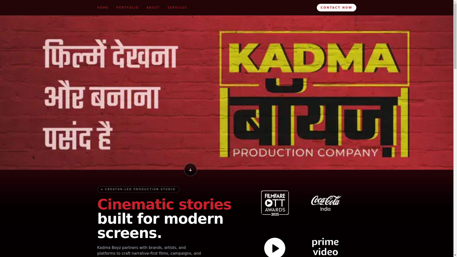 website screenshot of https://kadmaboys.com/