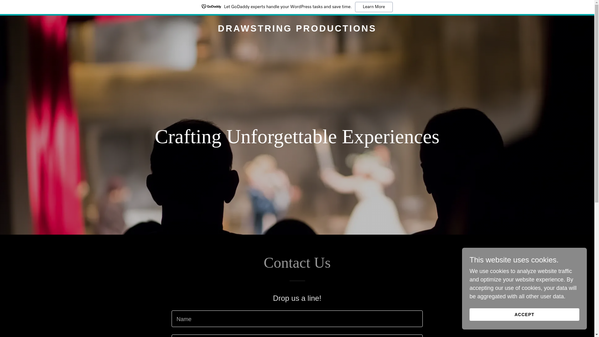 website screenshot of https://drawstringproductions.ca/