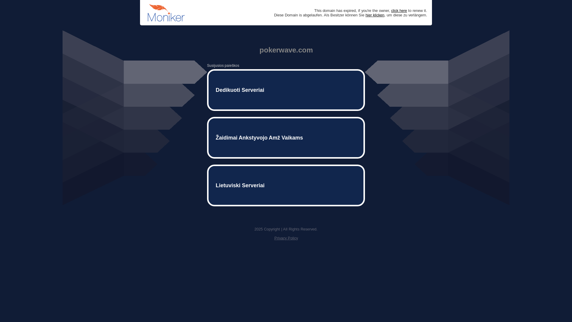 website screenshot of https://pokerwave.com/