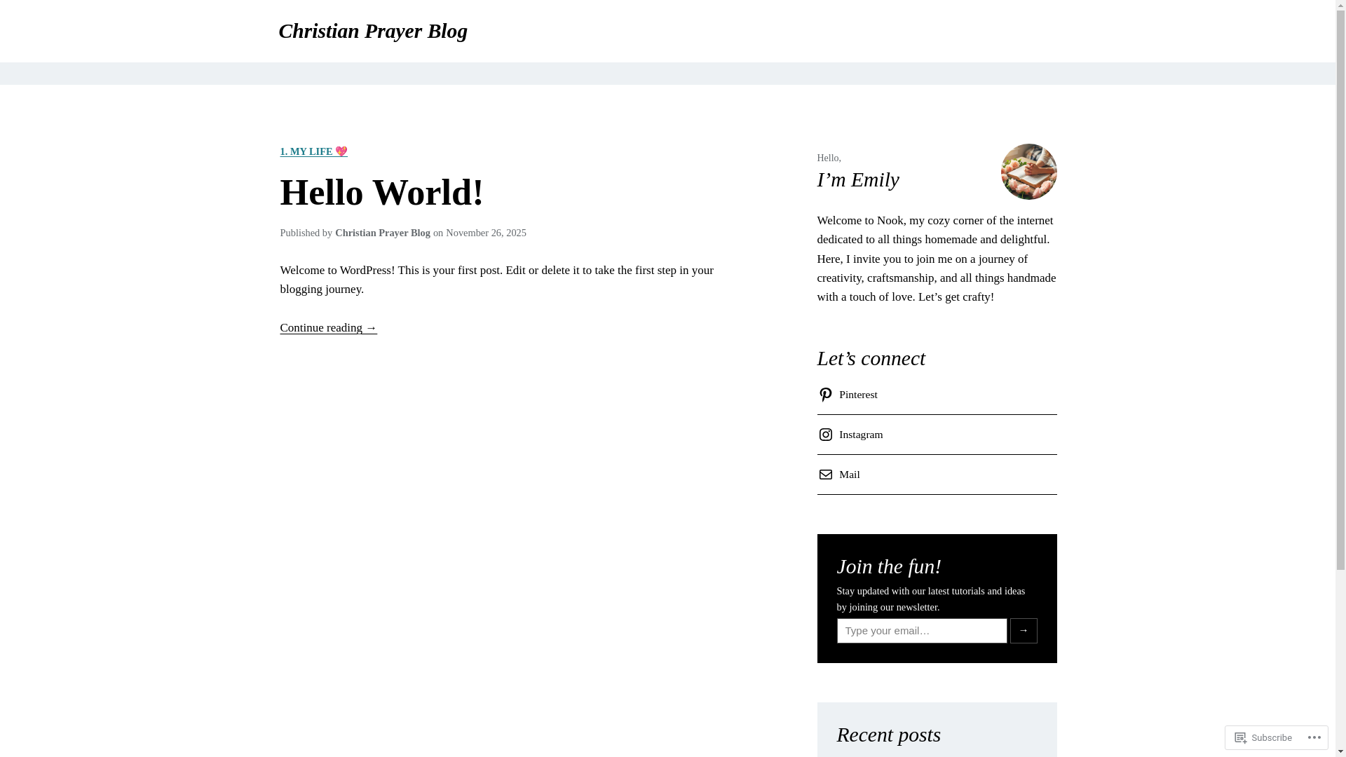 website screenshot of https://christianprayer.blog/