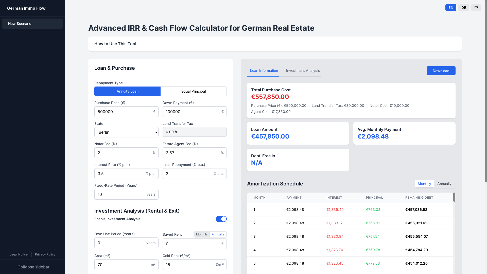 website screenshot of https://german-immo-flow.com/