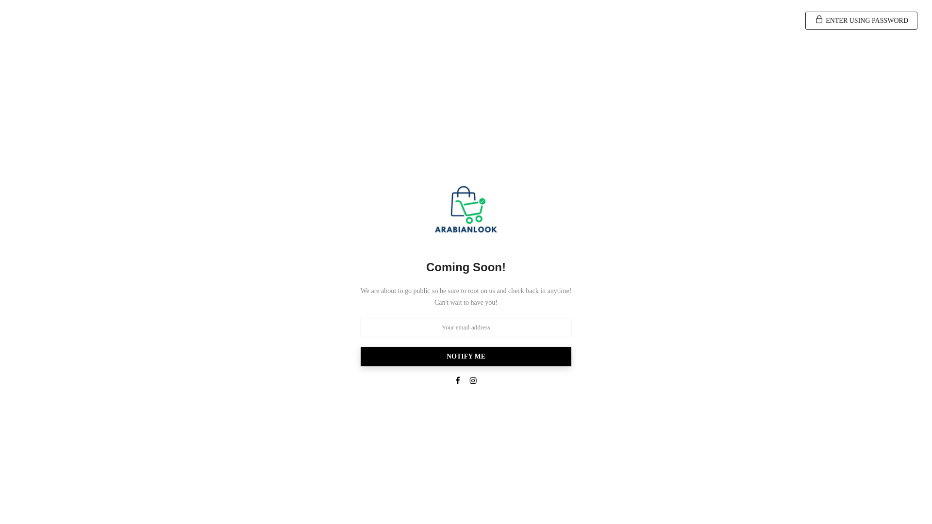 website screenshot of https://arabianlook.store/