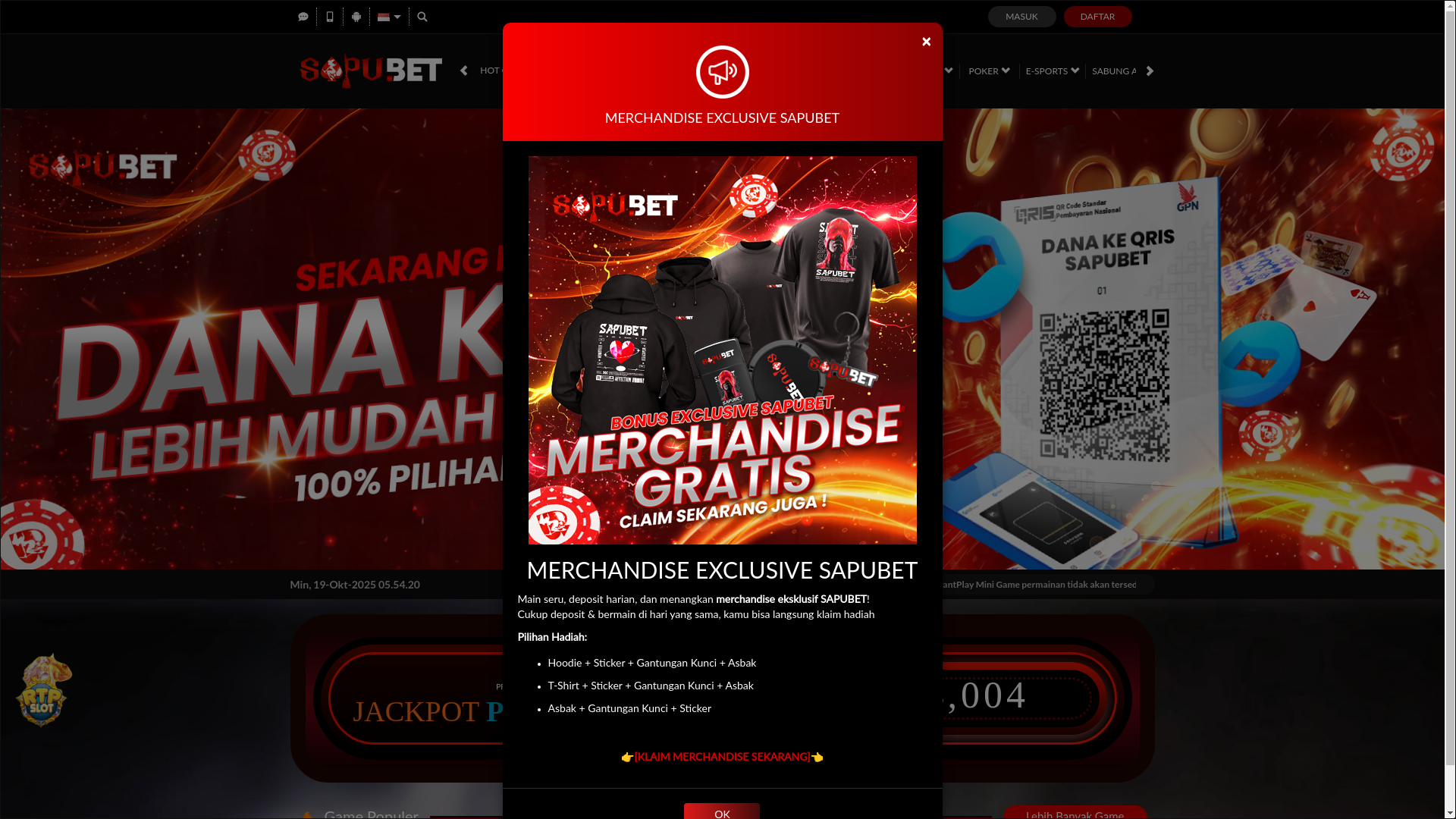 website screenshot of https://sapubetfast.com/