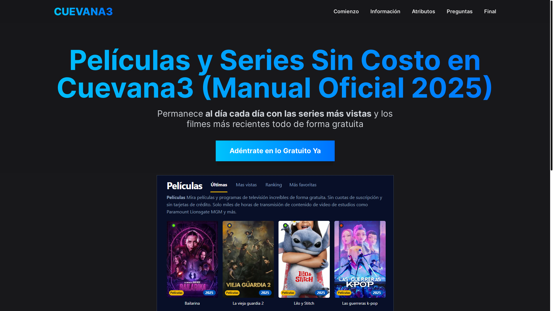 website screenshot of https://cuevana3-ro6j.pages.dev/