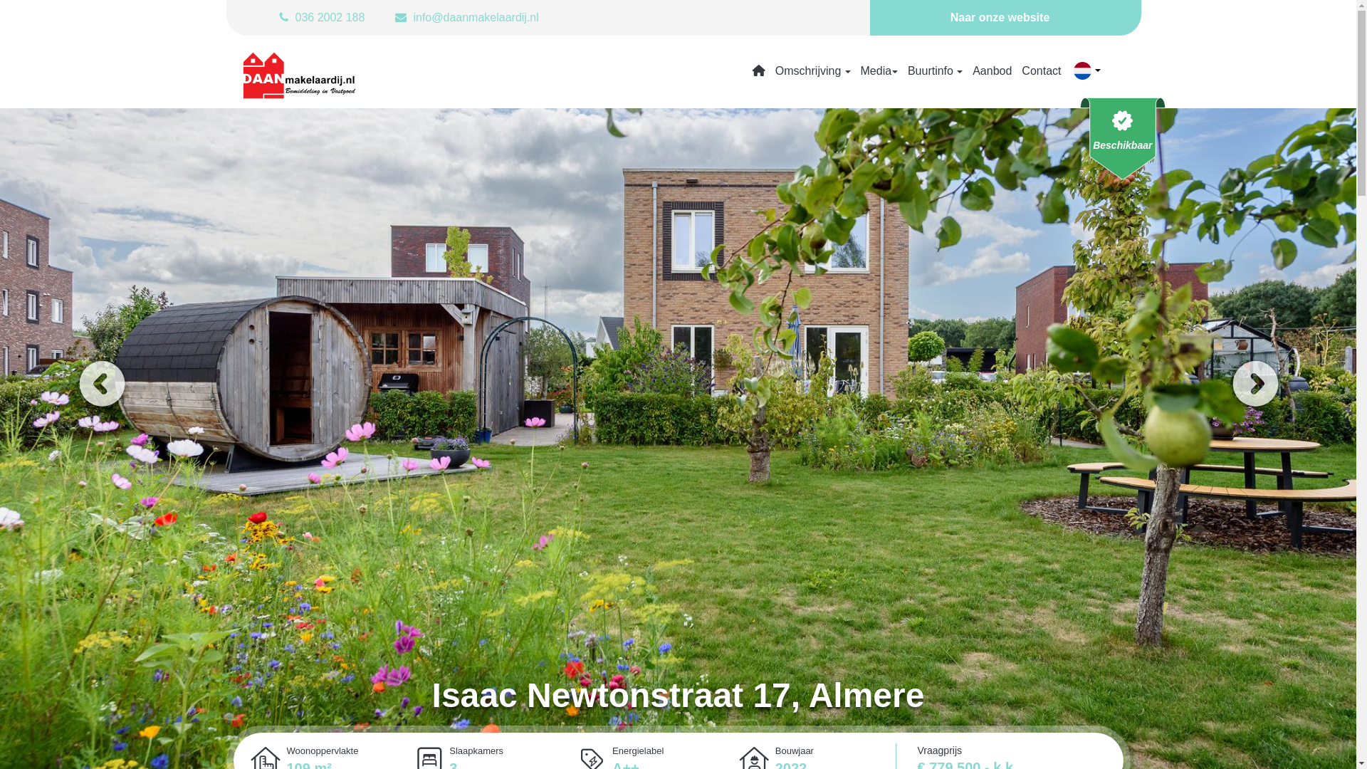 website screenshot of https://isaacnewtonstraat17.nl/