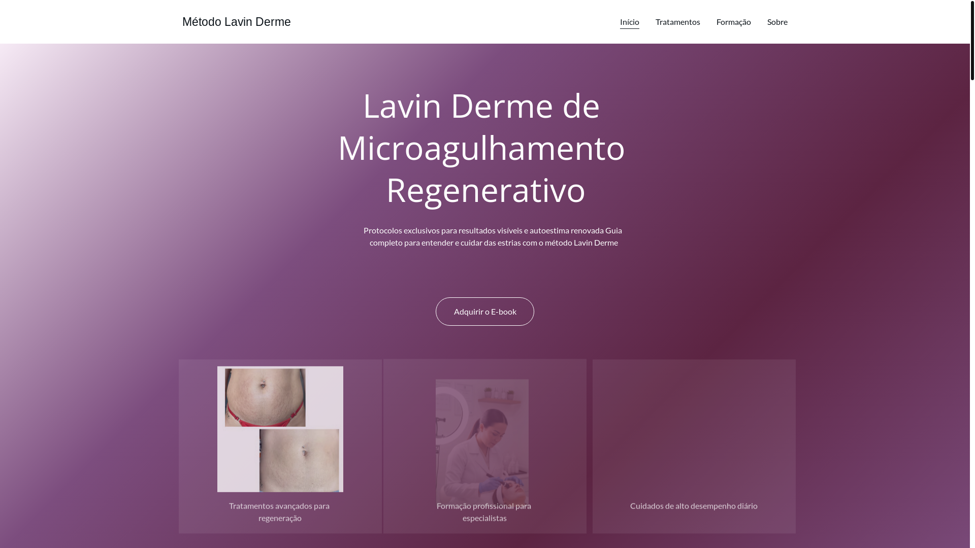 website screenshot of https://lavinderme.com.br/