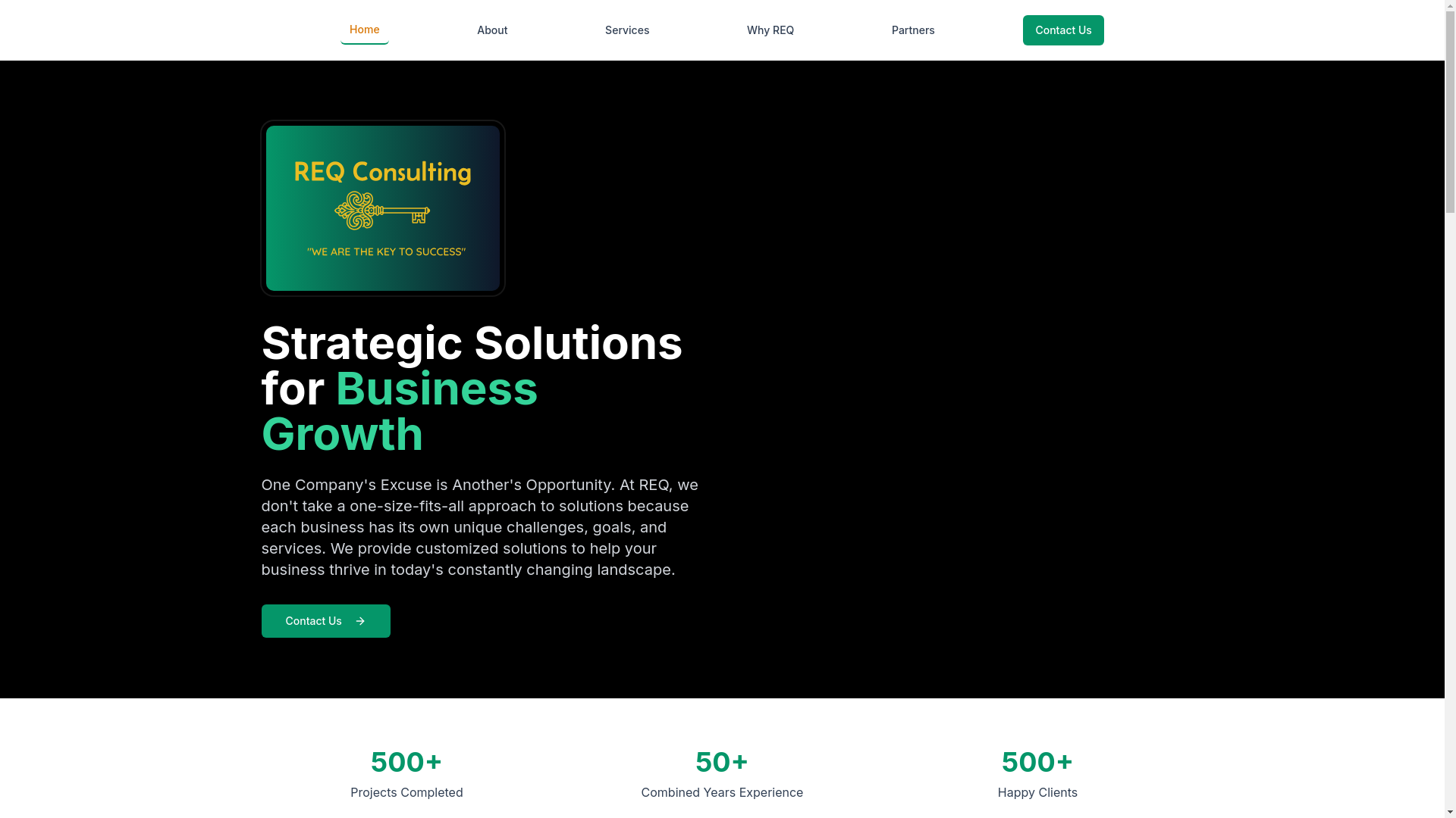 website screenshot of https://req-consulting.com/