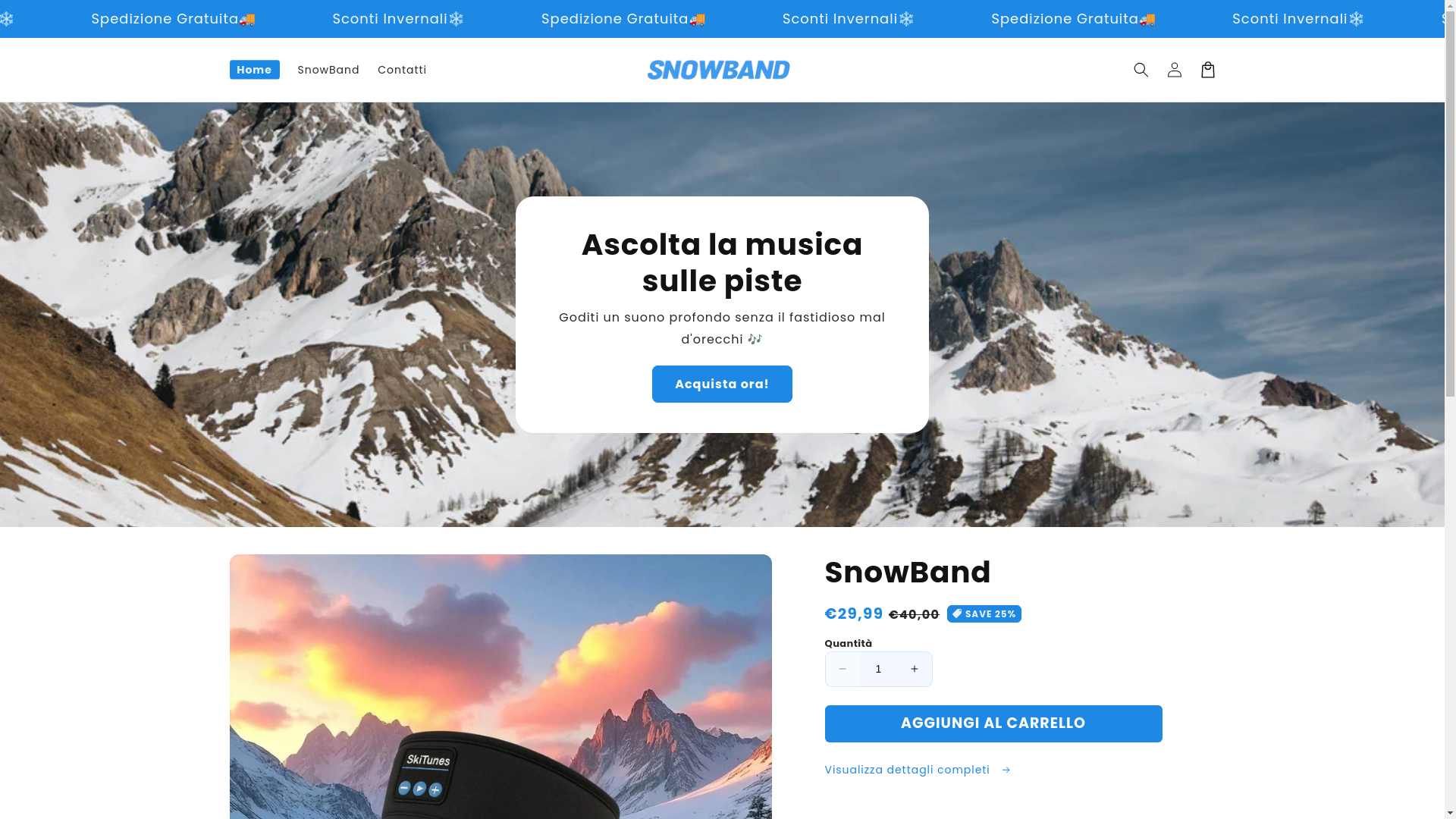 website screenshot of https://snowband.store/