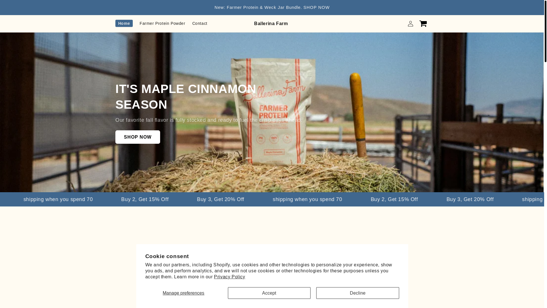 website screenshot of https://ballerinafarm-us.online/